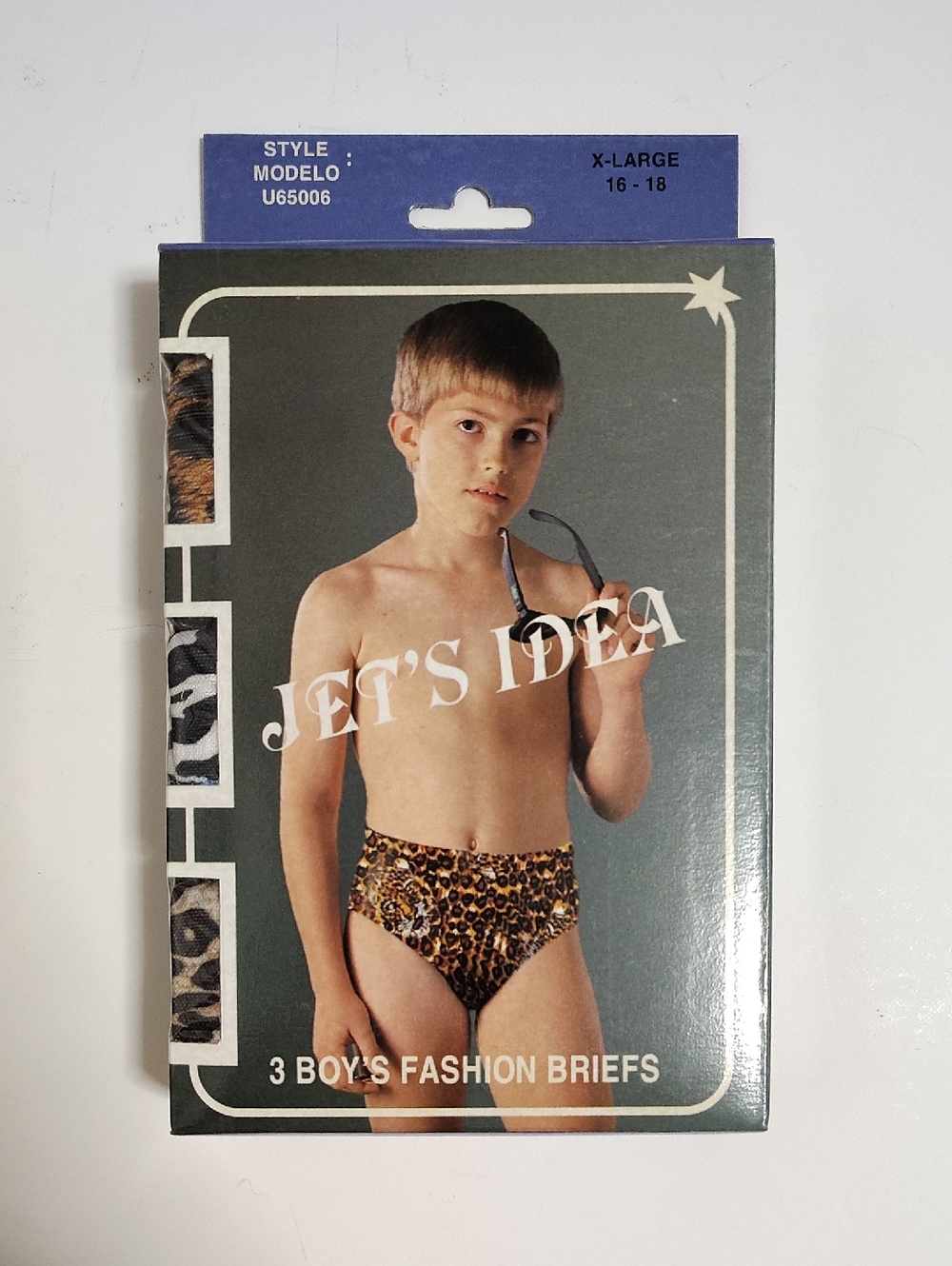 Vintage Leopard Boy's Fashion Briefs 3-Pack Size XL 16-18